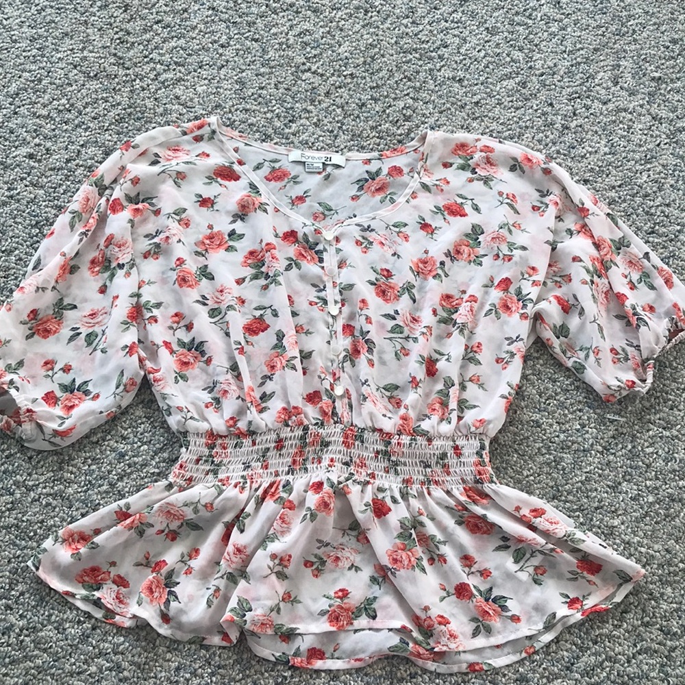 Floral Sheer Forever 21 Shirt